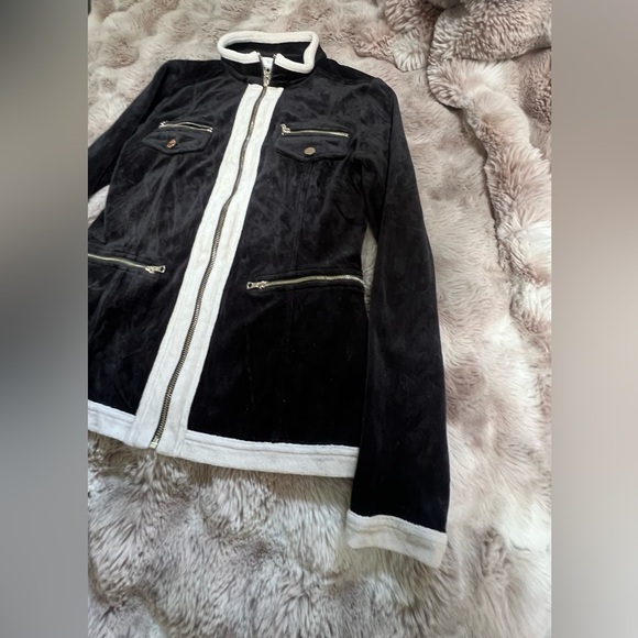 Boston Proper Velour utility jacket, Black and White, XS - Picture 5 of 15
